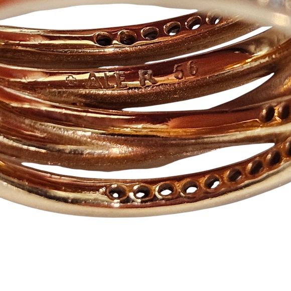 Pandora Rose Gold Sparkling & Polished Lines Ring Size 56 US 7.5 - Picture 7 of 7